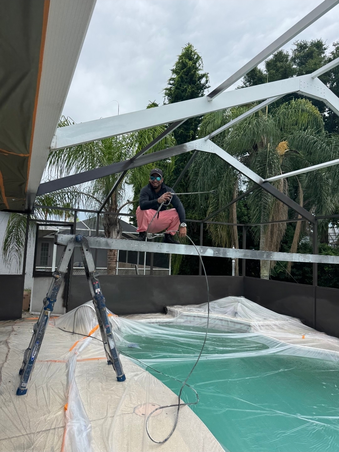 Screening Dunrite pool cage or lanai project photo — Aluminum Frame Rust on Pool Cages: Catch It Early or Pay More Later
