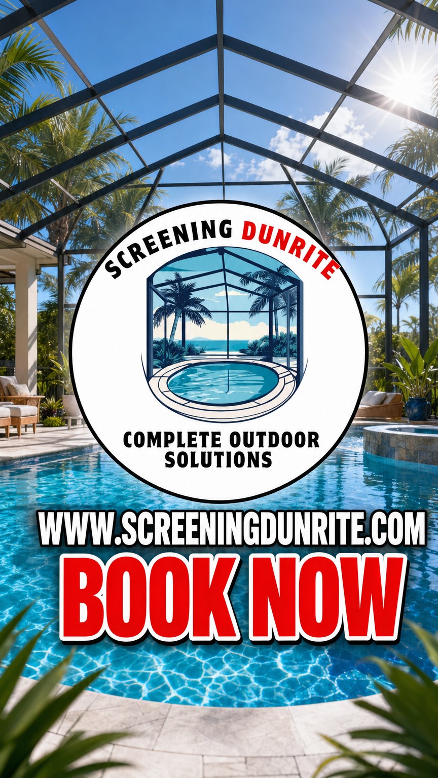 Screening Dunrite pool cage or lanai project photo — Backyard Games and Entertainment Ideas for Screened Pool Areas
