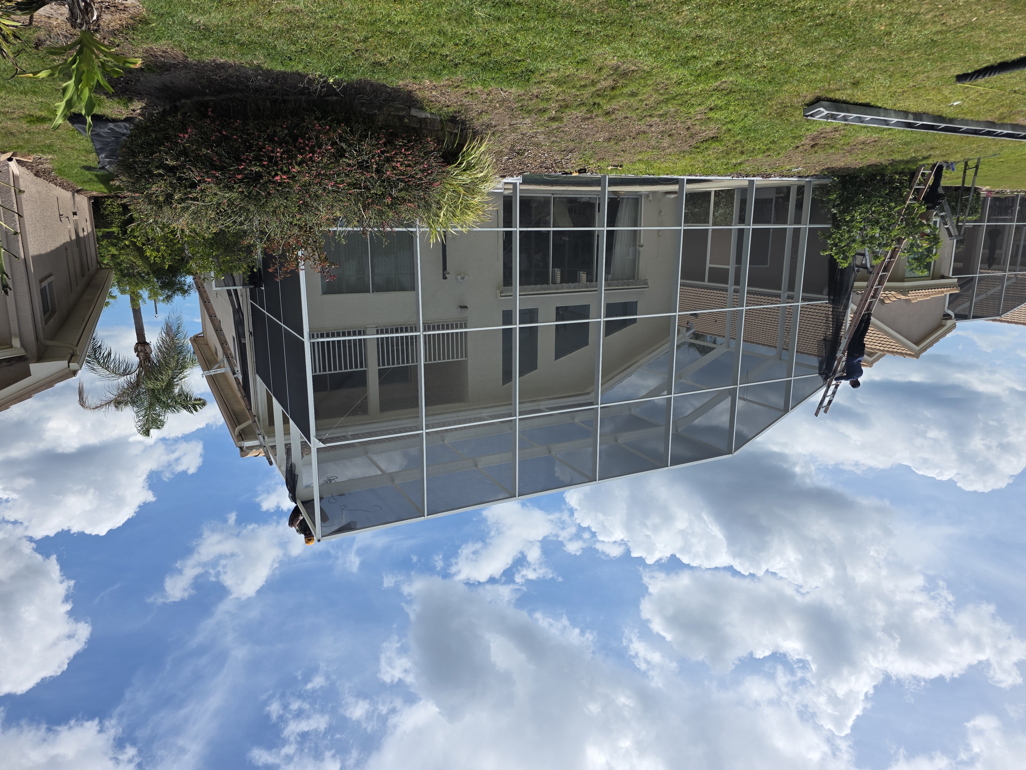Screening Dunrite pool cage or lanai project photo — How Much Does Pool Cage Rescreening Cost in Pasco County?
