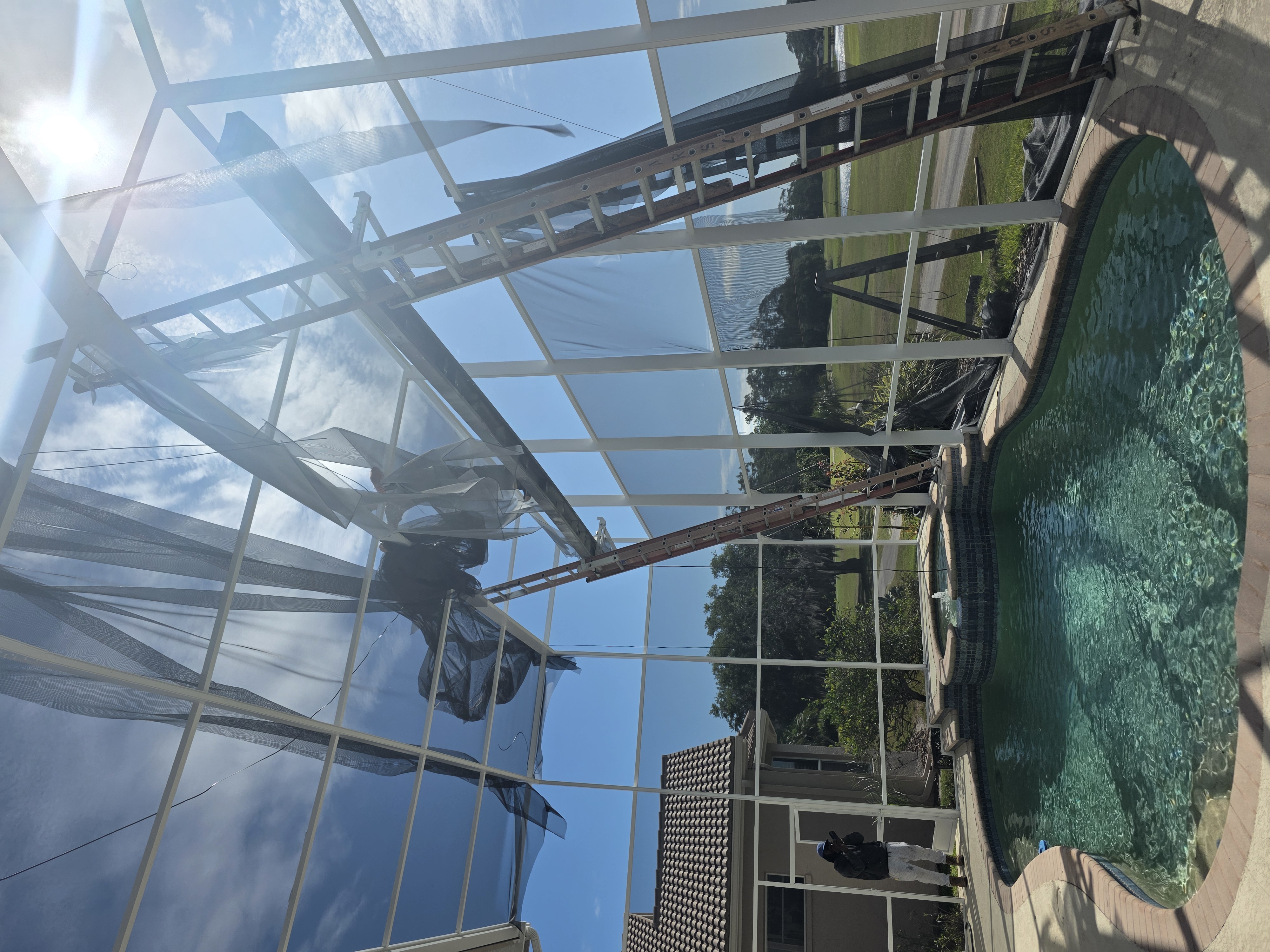 Screening Dunrite pool cage or lanai project photo — How Often Should You Rescreen a Pool Cage in Florida?
