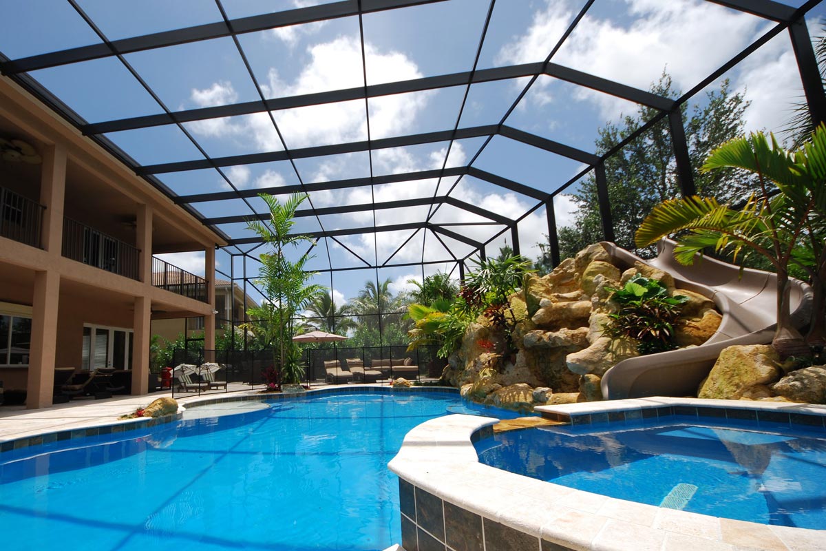 Screening Dunrite pool cage or lanai project photo — Most Florida Homeowners Have No Idea Their Pool Cage Is an Engineered Structure