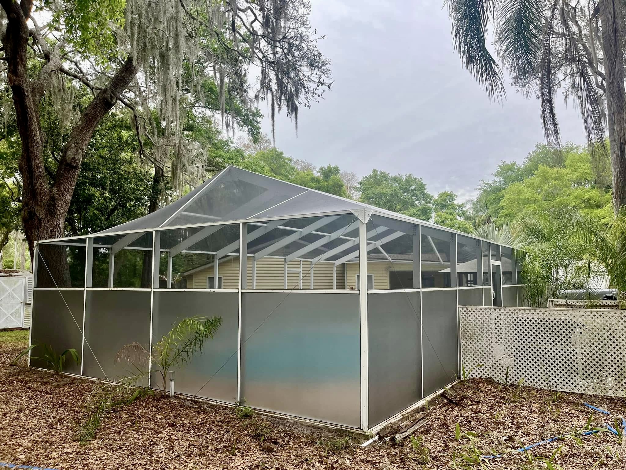 Screening Dunrite pool cage or lanai project photo — Pet-Resistant Screen vs Standard Mesh: What Tampa Bay Owners Need