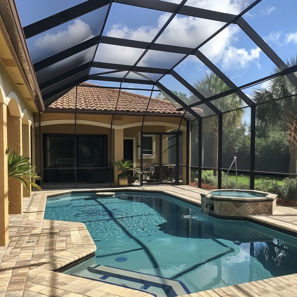 Screening Dunrite pool cage or lanai project photo — Why Some Florida Pool Enclosures Last 30 Years While Others Fail in Half the Time